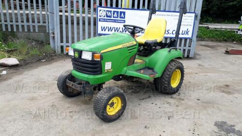 2007 JOHN DEERE X748 4wd diesel hydrostatic compact, aux hydraulics (CU07 AZD) (V5 in office) (All hour and odometer readings are unverified and unwarranted)