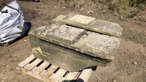 2 x large ornamental Yorkshire stone roof corbels