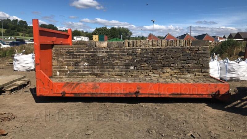 4.5m hook loader body flat plate with stone wall and road cobble display (would revert back to body)