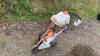 STIHL stone saw trolley c/w dust suppression bottle