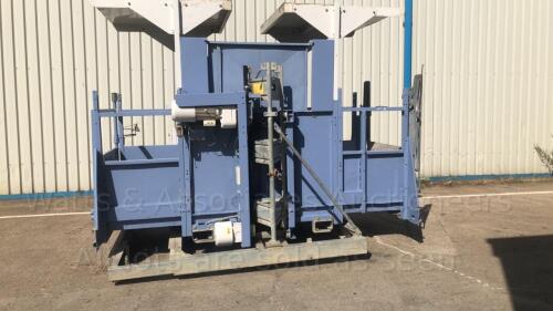 2004 GEDA 1500ZZP Type BS passenger/materials hoist unit with roof assembly. 2,000kg load capacity & 7 persons carrying capability. 2900mm x 1800mm platform, 415v/3 phase. 50m cable. S/n 1700600576 (Fleet 1) with base enclosed gates, hand control & upper