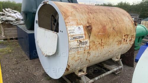 2000ltr bunded diesel tank c/w pump & delivery hose