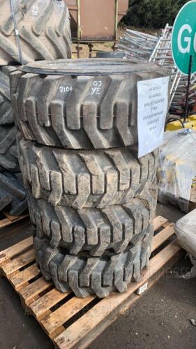 4 x ALLIANCE skid steer tyres (12/16.5)