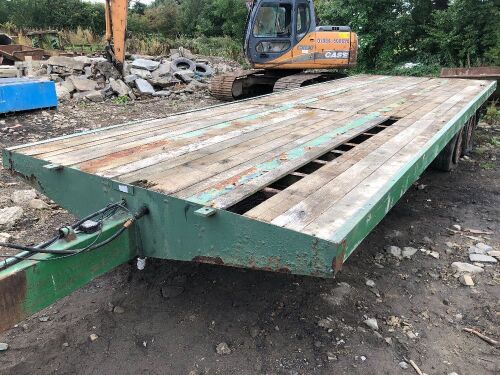 Twin axle 25' flatbed trailer (floor now re boarded)