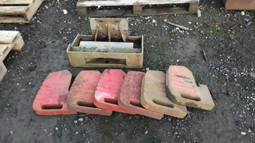 6 x MASSEY FERGUSON 100 series weights & weight frame