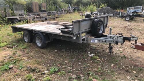 IFOR WILLIAMS LM12 3.5t twin axle plant trailer with drop sides (s/n E5110533)