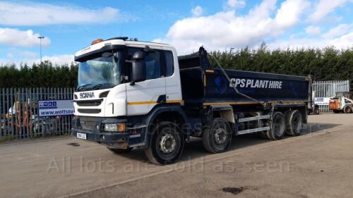 2014 SCANIA P410 8x4 tipper wagon (SN14 JJL)(MoT 30th November 2022)(V5 & workfile in office) (All hour and odometer readings are unverified and unwarranted)