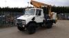 MERCEDES UNIMOG (R158 SWO) with VERSALIFT EUROTEL 32NF mounted personnel lift (V5 in office) (All hour and odometer readings are unverified and unwarranted)