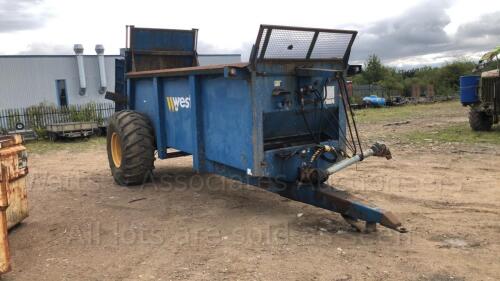 WEST rear discharge muck spreader c/w slurry door & PTO shaft (No Vat)