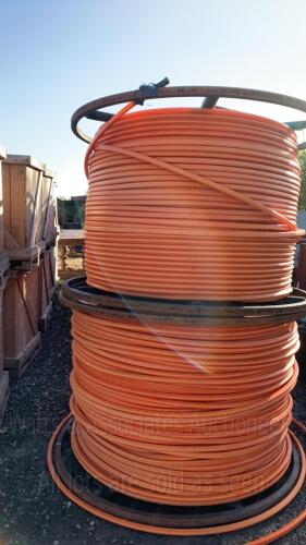 2 x drums of 3 way 14/10mm fibre optic cable ducting