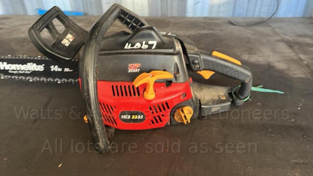 HOMELITE HCS3335 petrol chainsaw Day 3 Carlton Timed Sale