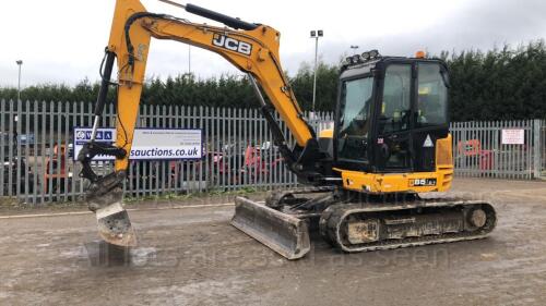 2016 JCB 85Z Groundworker rubber tracked excavator (s/n TG2249417) with bucket, blade, piped & Q/hitch (All hour and odometer readings are unverified and unwarranted)