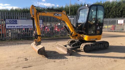 2017 JCB 802.5ZTS rubber tracked excavator (s/n EH2227786) with bucket, blade, piped & Q/hitch (All hour and odometer readings are unverified and unwarranted)