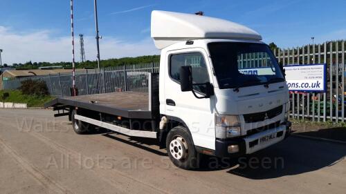 2013 MITSUBISHI FUSO CANTER 7C15 7.5t automatic beaver tail wagon c/w recovery winch (YR63 WLL) (White) (MoT 30th November 2022) (V5, MoT, other history & remote in office) (All hour and odometer readings are unverified and unwarranted)