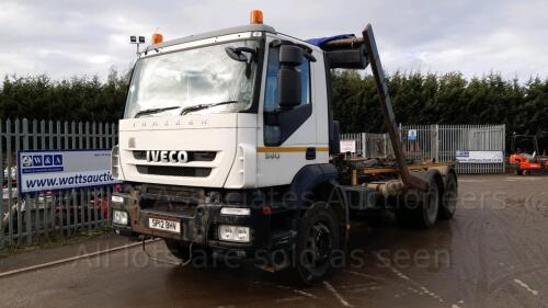 2012 IVECO TRAKKER EURO5 360EEV hook loader semi auto (SP12 BHV)(MoT 30th November 2022)(V5 in office) (All hour and odometer readings are unverified and unwarranted)