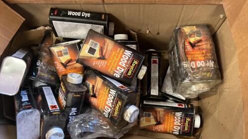 Quantity of tins of wood dye