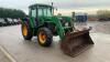 JOHN DEERE 6210 4x4 tractor, 2 spool valves, twin assister rams, F/R shuttle, c/w loader, bucket, joystick. (SN03 OSB) (All hour and odometer readings are unverified and unwarranted) - 4