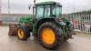 JOHN DEERE 6210 4x4 tractor, 2 spool valves, twin assister rams, F/R shuttle, c/w loader, bucket, joystick. (SN03 OSB) (All hour and odometer readings are unverified and unwarranted) - 10