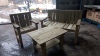 Rustic garden bench, chair & table set