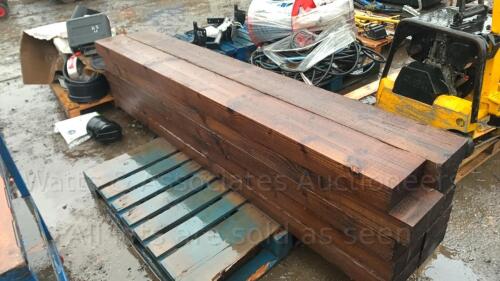 10 x 8' wooden sleepers (8'' x 4'')