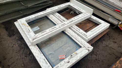 2 x window frames (1220mm x 650mm approx) & Window frame c/w glass (1290mm x 710mm approx)