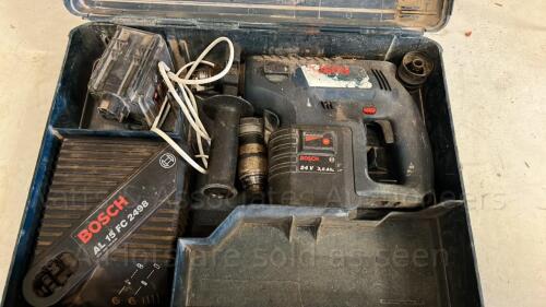 BOSCH 24v hammer drill c/w attachments & case