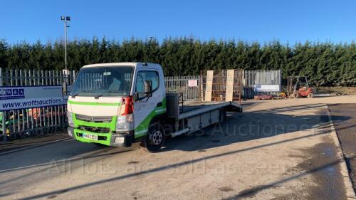 2012 MITSUBISHI CANTER 7.5t 18ft beaver tail plant wagon c/w hydraulic rear ramp & winch (HK62 BDX)(V5 in office) (All hour and odometer readings are unverified and unwarranted)