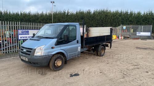 2010 FORD TRANSIT tipper c/w tail lift (NK10 HBN)(MoT 28th April 2023)(V5 & MoT in office)(CATEGORY D INSURANCE LOSS) (All hour and odometer readings are unverified and unwarranted) (VOSA mileage discrepancy)