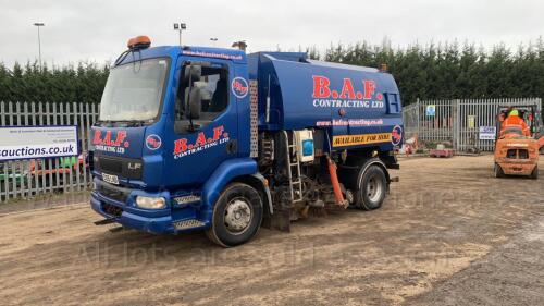 2005 DAF LF 55.180 15t JOHNSTON road sweeper c/w twin sweep & jetting kit (CX05 LND)(No V5 documents available) (All hour and odometer readings are unverified and unwarranted)