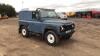 1992 LAND ROVER 90 DEFENDER COUNTY turbo 4 x 4 200tdi c/w fire & ice front bumper, side steps, rear step, full carpet kit (J902 RWL) (Blue) (No VAT) (No V5 documents available) (VOSA mileage discrepancy) (All hour and odometer readings are unverified and - 6