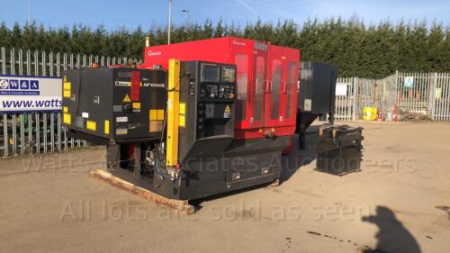 2001 AMADA AF 1000E 1kw CNC laser sheet cutting centre (1250mm x 1250mm cap) (s/n 0044020) with DONALDSON extractor,TRI COOL chiller & transformer. (DIRECT FACTORY) (Machine has been sheeted over) Please note that this machine was in commission until JUN