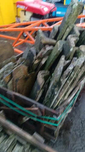 Pallet of stone roof slates & ridge tiles