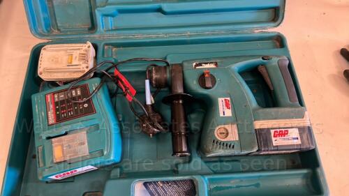 MAKITA BHR200 24v rotary hammer drill c/w case