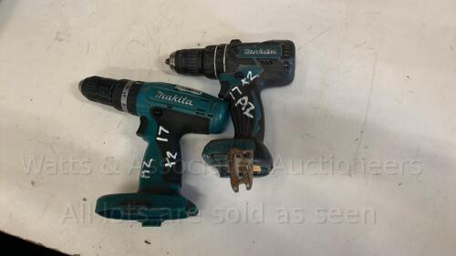 2 x MAKITA cordless drills