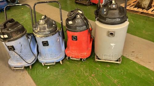 4 x NUMATIC 110v vacuums