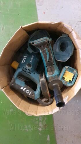 Box of MAKITA power tools spares