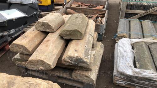 Pallet of stone wall tops