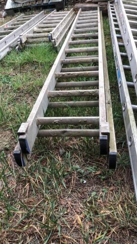 Aluminium double extendable ladder