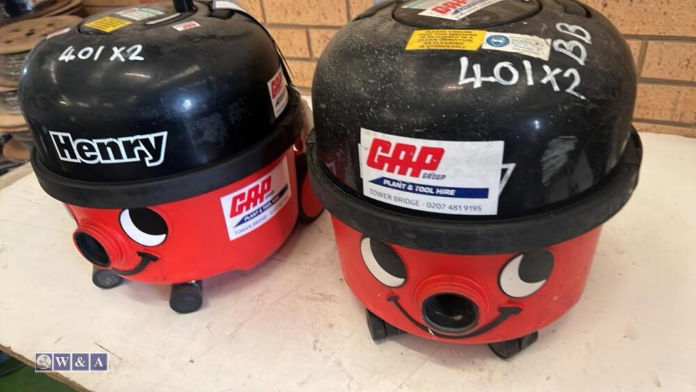 2 x NUMATIC HENRY vacuums Day 2 Carlton Timed Sale (Main building