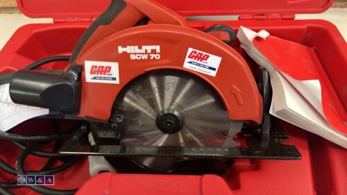 HILTI SCW70 110v circular saw c/w case