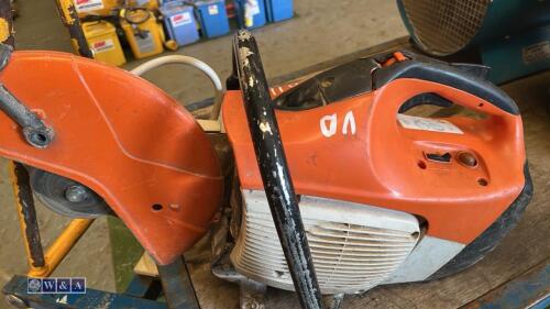 STIHL TS410 petrol stone saw c/w suppression tank