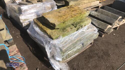 Pallet of stone wall toppings