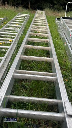 Long double extension aluminium ladder