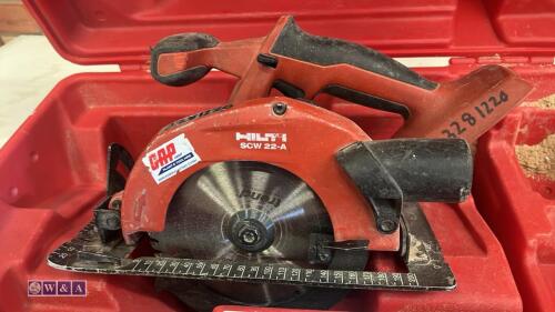 HILTI SCW 22-A cordless circular saw c/w case