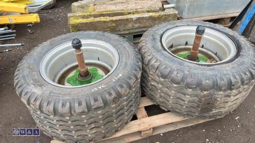 Pair of BKT AW 705 15.0/55 17 c/w wheels & stub axles