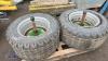 Pair of BKT AW 705 15.0/55 17 c/w wheels & stub axles