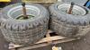 Pair of BKT AW 705 15.0/55 17 c/w wheels & stub axles - 2