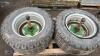 Pair of BKT AW 705 15.0/55 17 c/w wheels & stub axles - 3