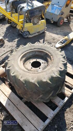 2 x dumper wheels & tyres