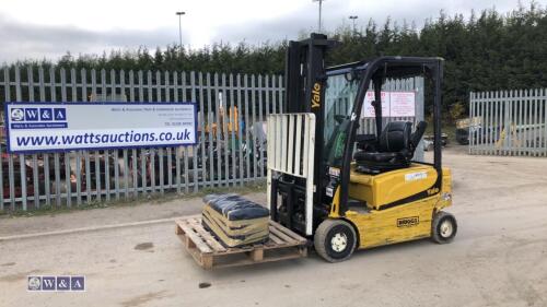 2015 YALE ERP16 1.6t battery counter balance forklift truck (A955B04397N) c/w duplex mast, side-shift & digital charger